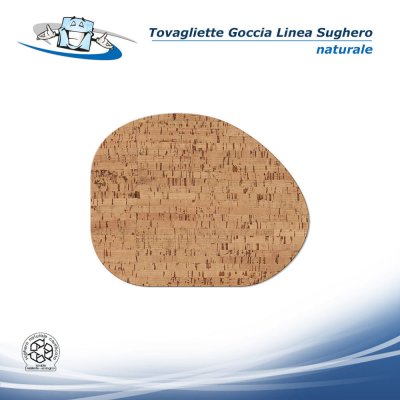 Linea Sughero - Tovagliette Goccia disponibili in 2 formati e 3 colori in sughero vegetale