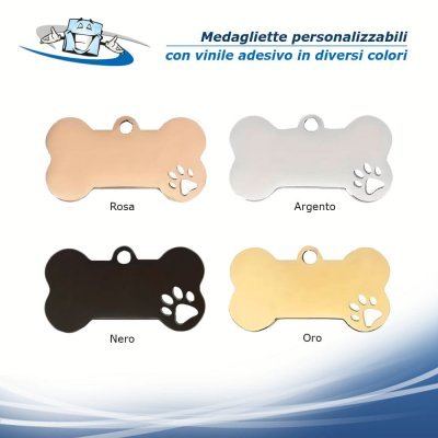 Medagliette per cani e gatti personalizzabili con vinile adesivo in diversi colori