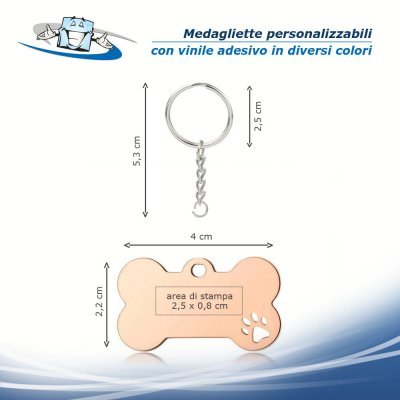 Medagliette per cani e gatti personalizzabili con vinile adesivo in diversi  colori