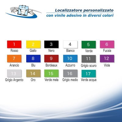 Localizzatore personalizzato con vinile adesivo in diversi colori