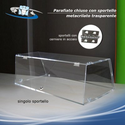 Parafiato H30 cm chiuso su tre lati in plexiglass, vetrina per alimenti - sportello singolo