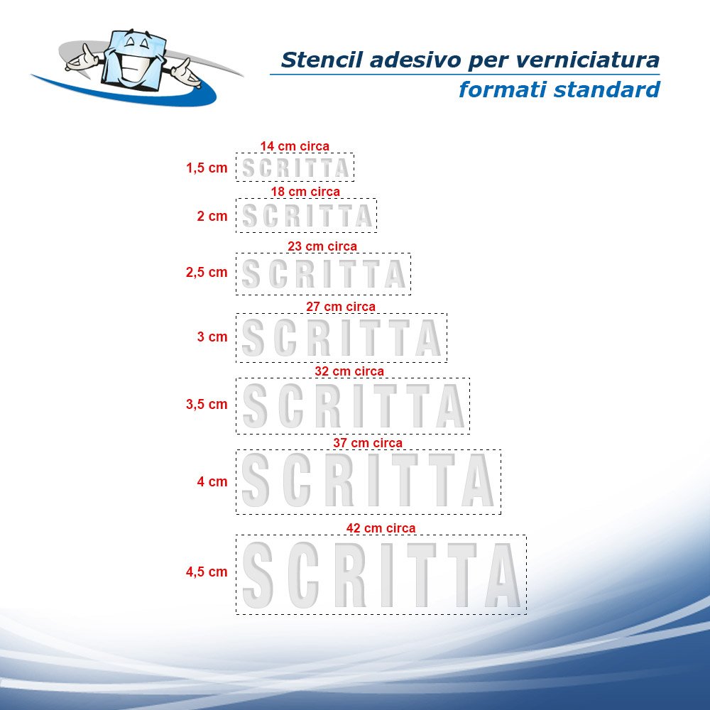 Stencil adesivo per mascheratura personalizzabile con la tua scritta logo disegno segnaletica simboli pittogrammi