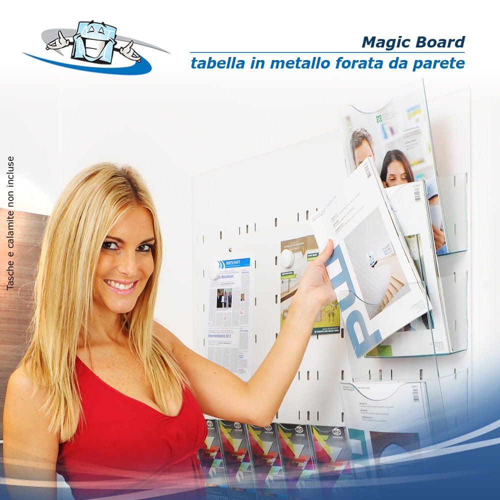 Magic Board - Tabella/Bacheca informativa in metallo a parete in