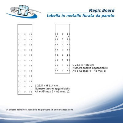 Magic Board - Tabella/Bacheca informativa in metallo a parete in varie misure