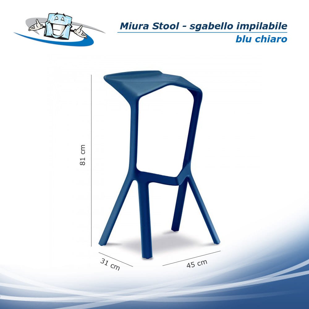 Miura Stool - Sgabello impilabile per esterno ed interno in diversi colori