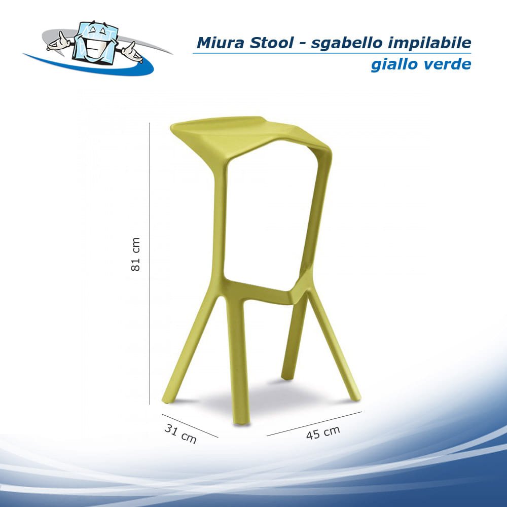 Miura Stool - Sgabello impilabile per esterno ed interno in diversi colori