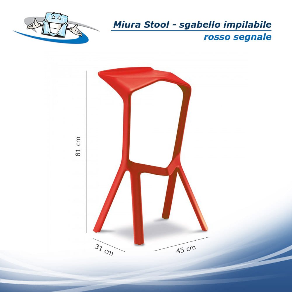 Miura Stool - Sgabello impilabile per esterno ed interno in diversi colori