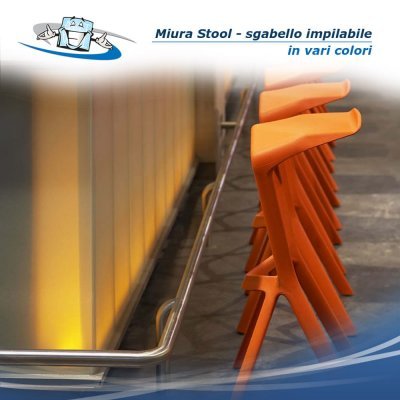 Miura Stool - Sgabello impilabile per esterno ed interno in diversi colori