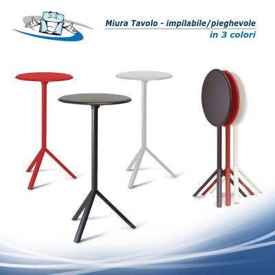 Miura Table - Tavolo impilabile e pieghevole per esterno e interno in diversi colori